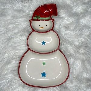 Snowman Serving Dish Decoration Plate